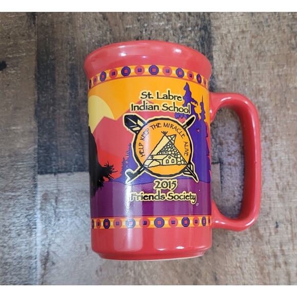 St. Labre Indian School 2015‎ Red Friends Society Coffee Mug Aztec 10oz - Picture 3 of 6